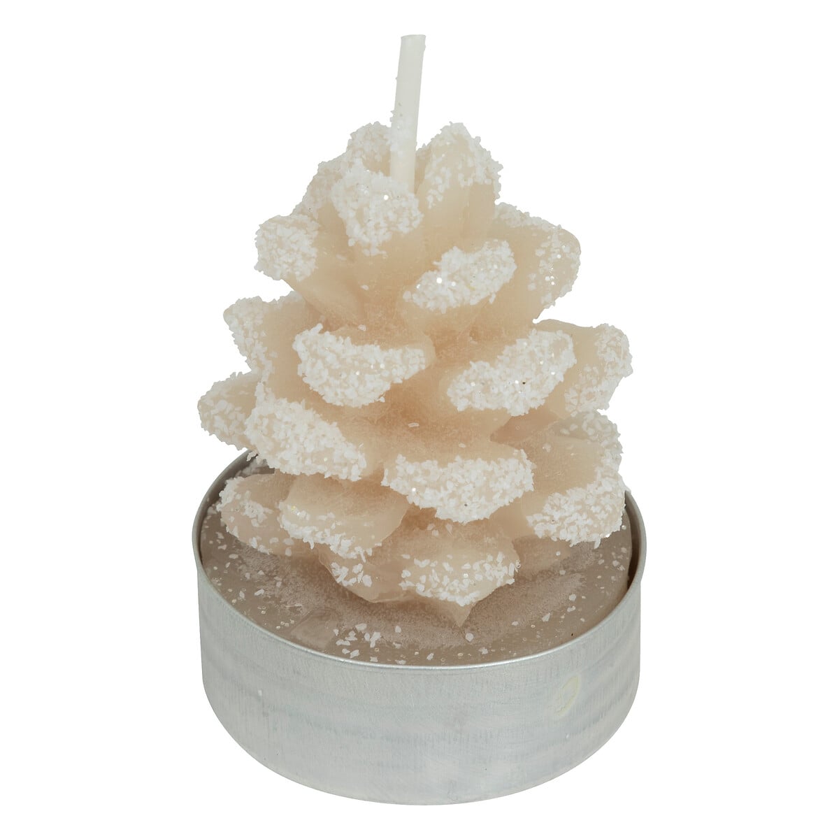 Set de 4 velas pi&ntilde;a en beige