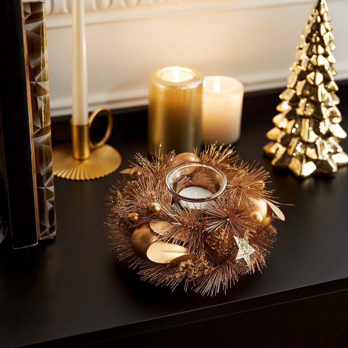 Portavelas Para 1 Vela Dorado