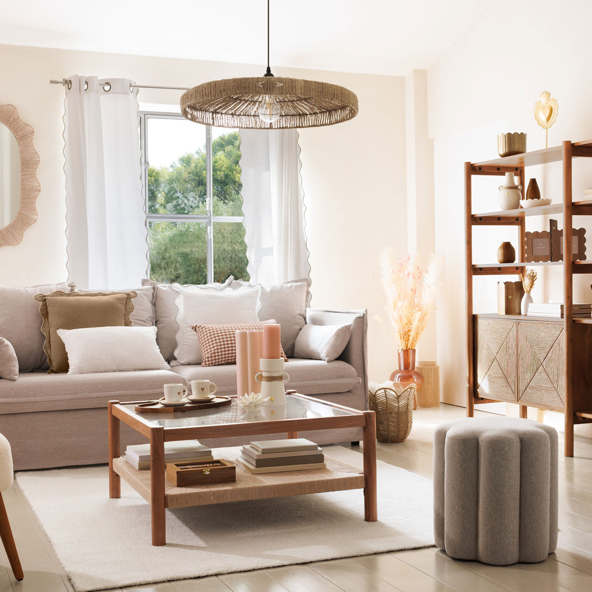 Lámpara De Techo Bellamy De Yute 58cm