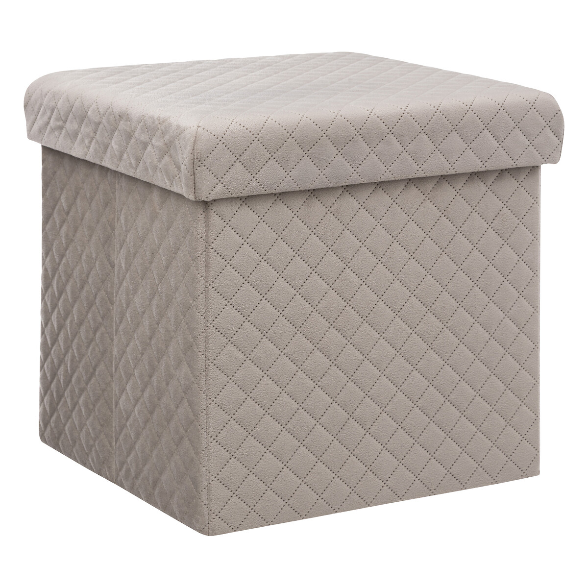 Puf MIXMODUL de terciopelo lino beige 31x31Cm