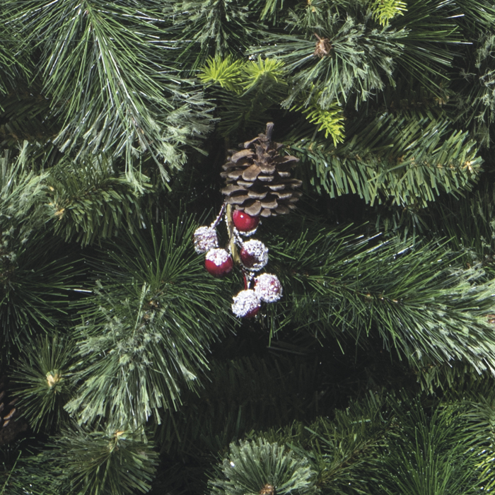 Árvore De Natal Wyoming Verde Com Pinhas E Azevinhos 150cm