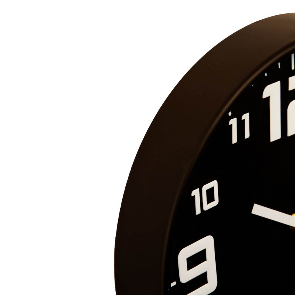 Reloj Pared Negro De Pl&aacute;stico 30Cm