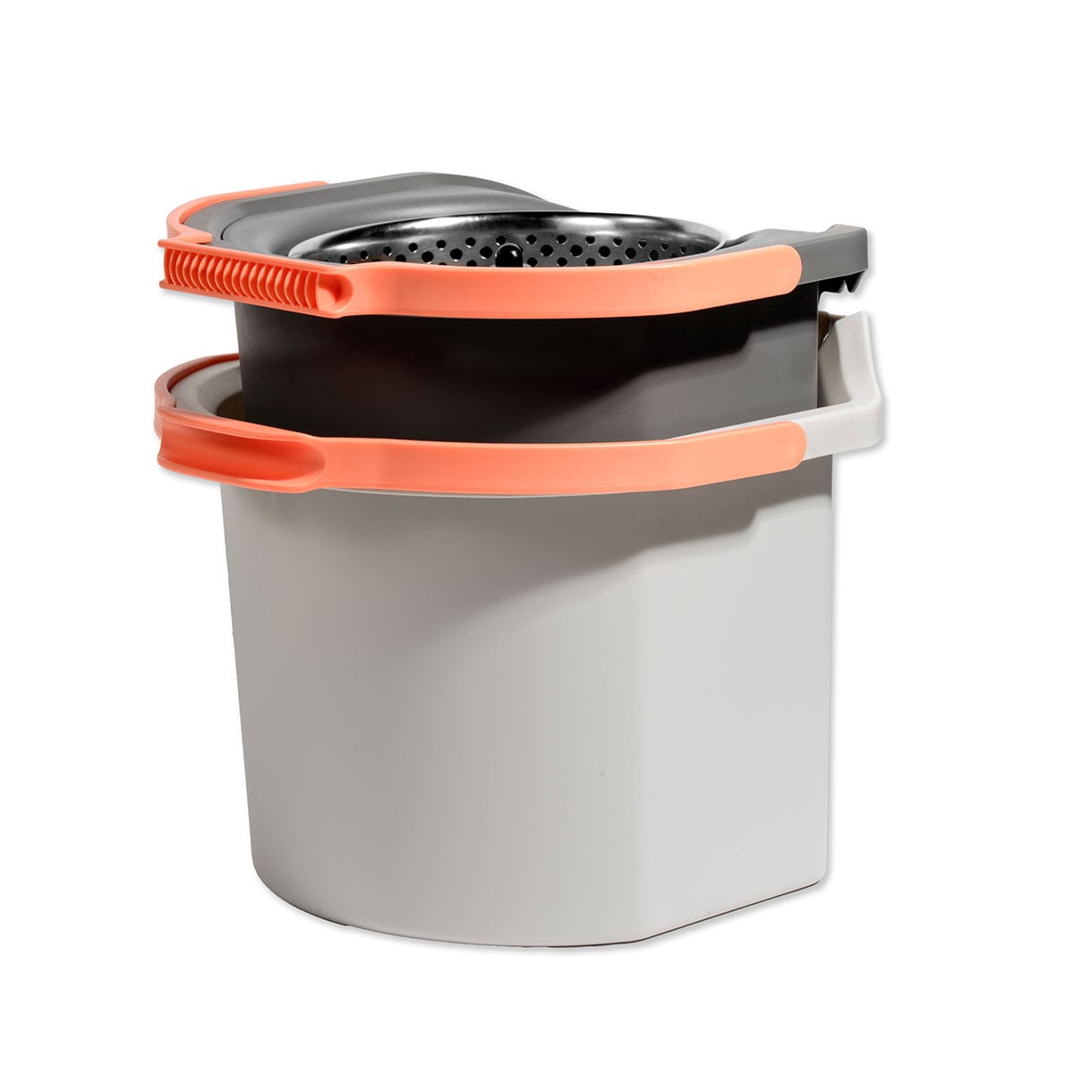 Sistema cubo doble con pedal y fregona giratoria 