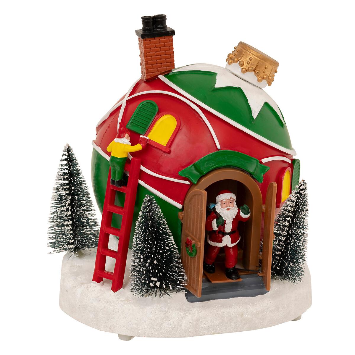 Aldea Bola de Navidad con Pap&aacute; Noel 19,5x22cm 