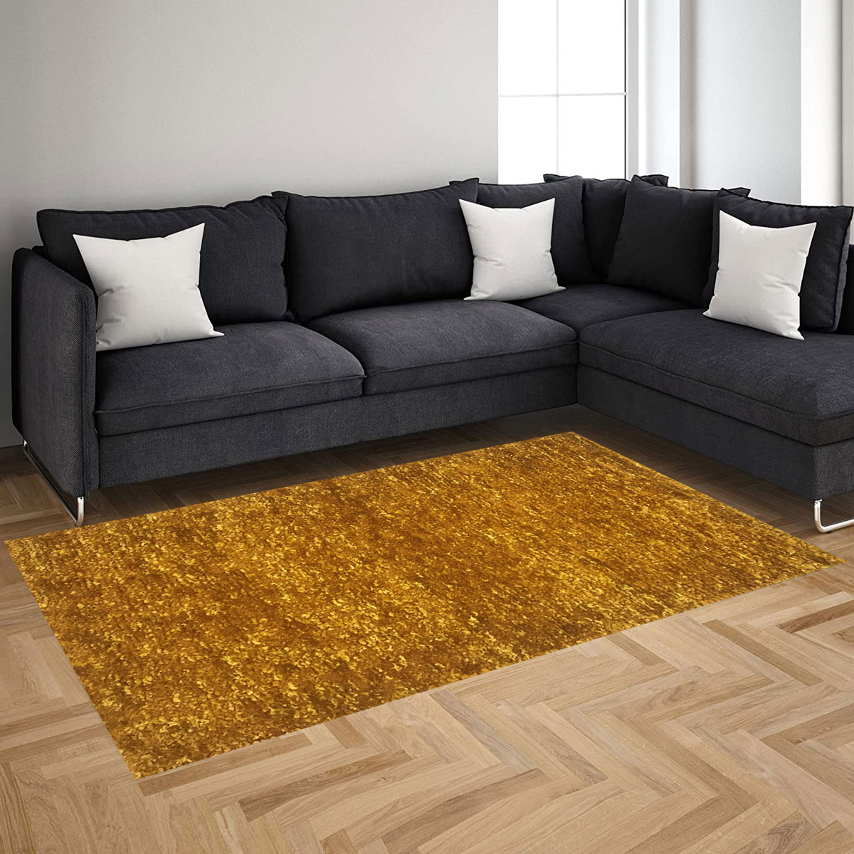 Alfombra Lux Amarilla 140x190Cm