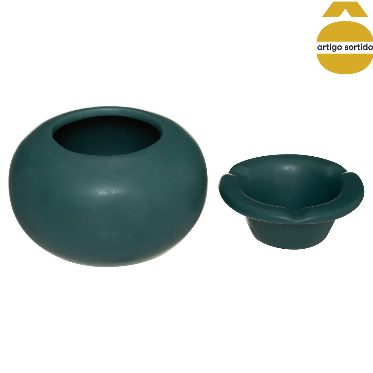 Cenicero Redondo De Cerámica 12.5x8Cm