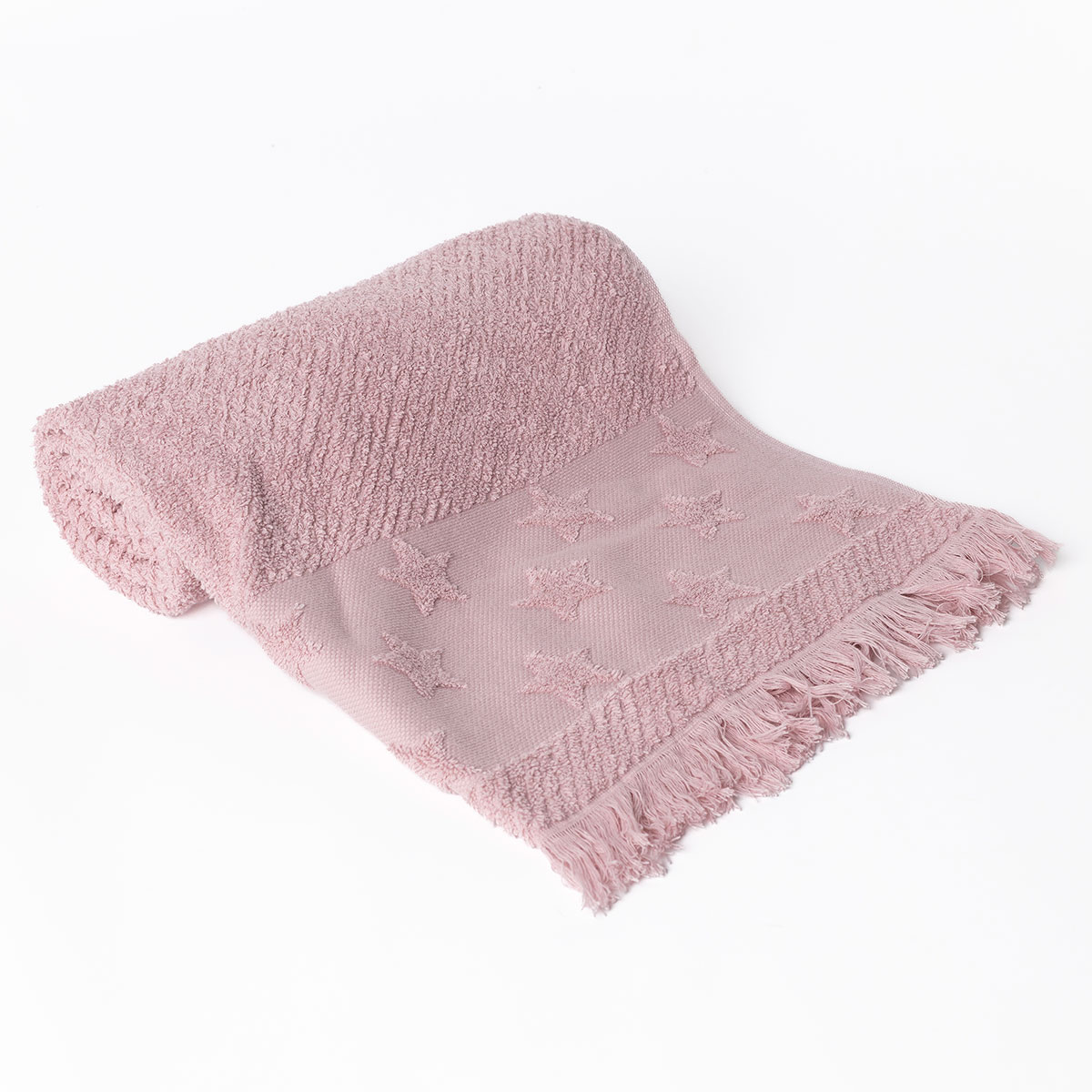Toalla de mano rosa con estrellas 50x90cm