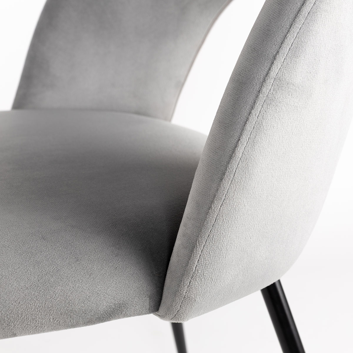 Silla RAVEN de terciopelo gris