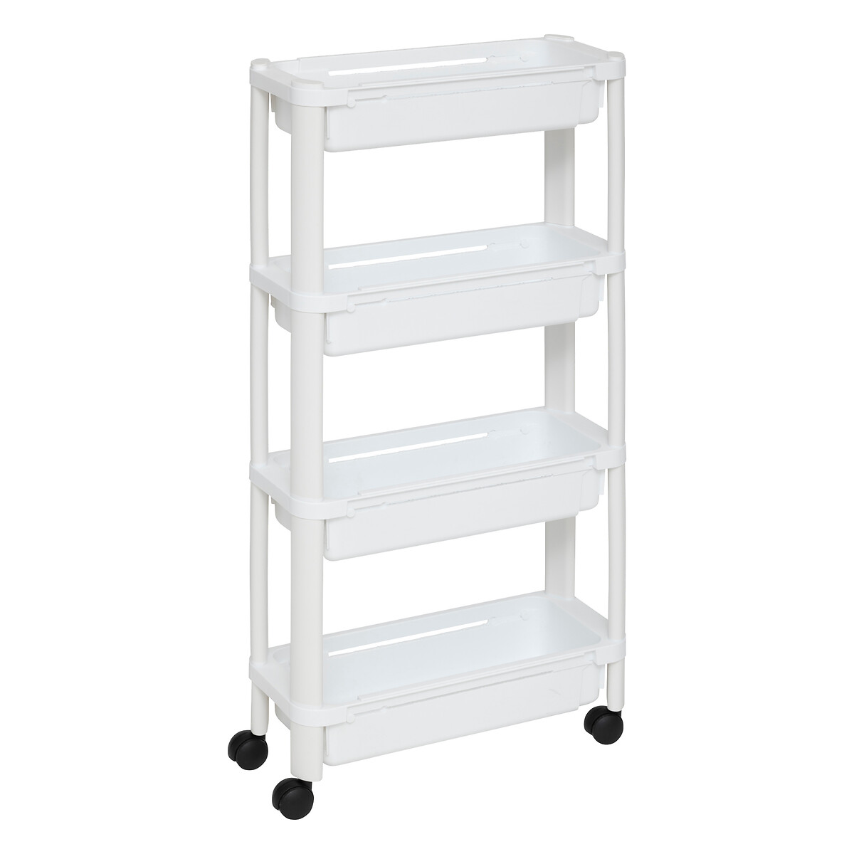 Carrito auxiliar blanco extensible con 4 cestos