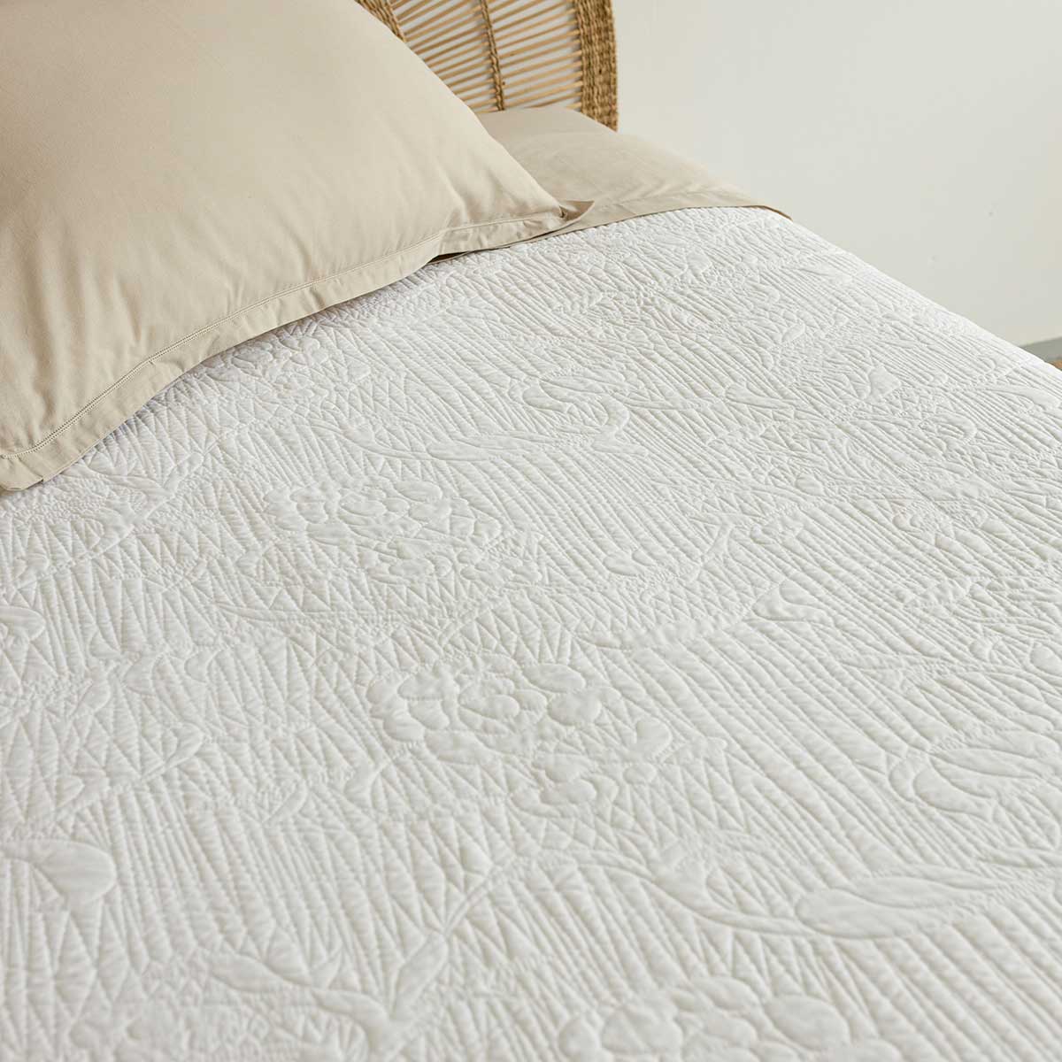 Edred&oacute;n con encaje crudo 220x240cm