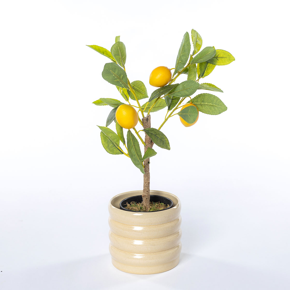 Maceta De Cer&aacute;mica Ondulada Beige 12.9cm