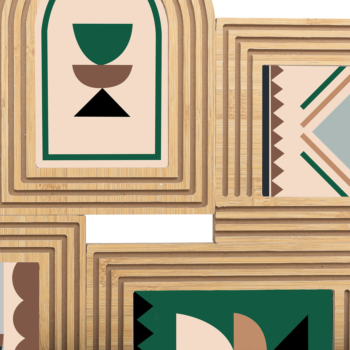 Multimarco para 5 fotos OLIVIA marrón de mdf 