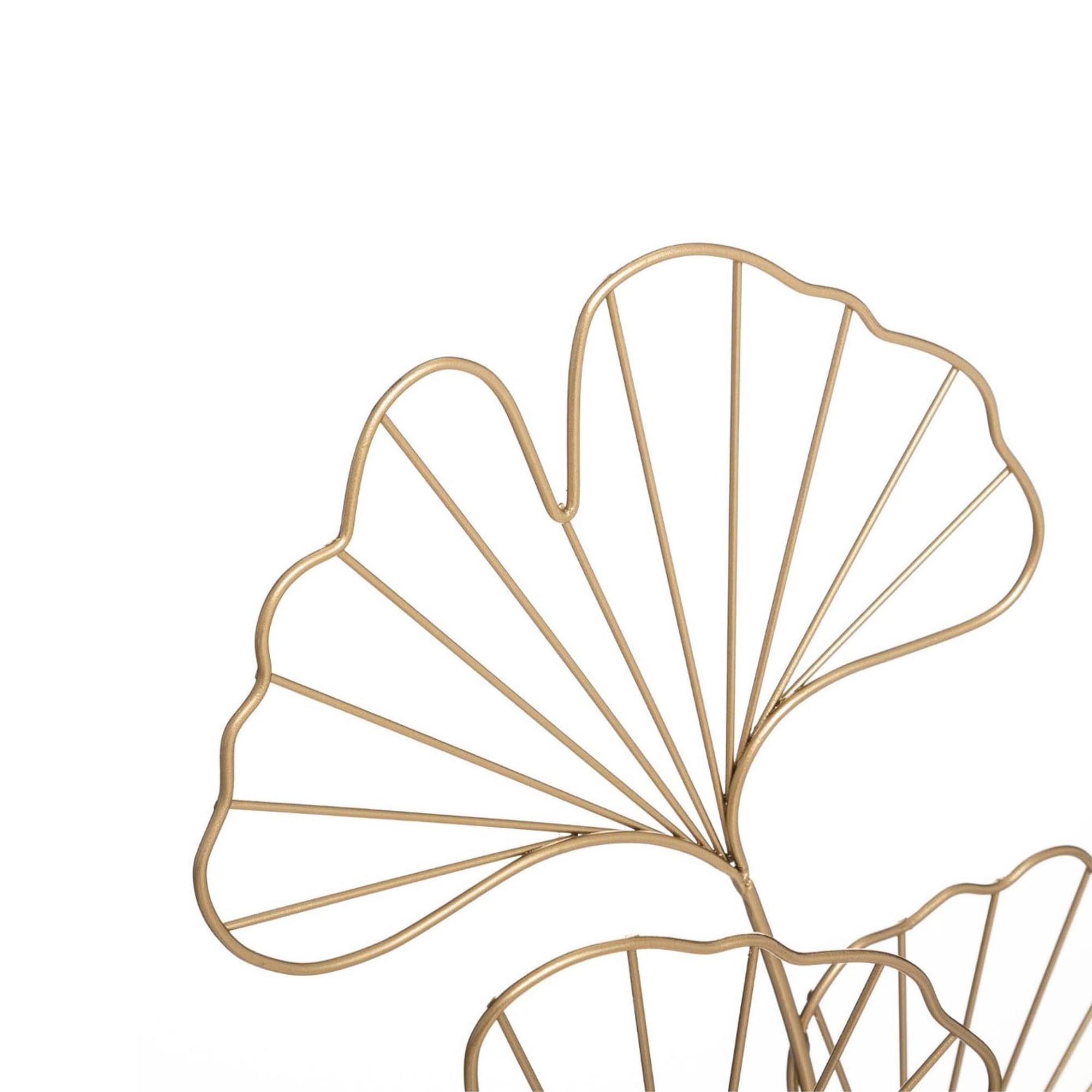 Estatua Hoja De Ginko Dorada 56Cm