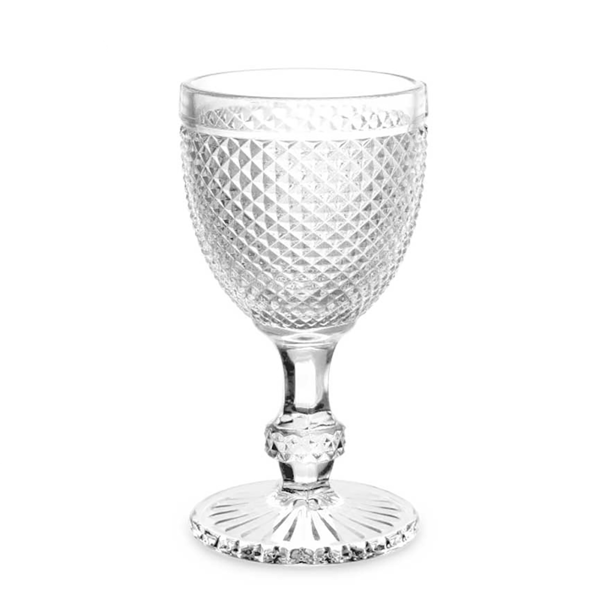 Copo De Vinho Diamond Com P&eacute; Em Vidro 33cl