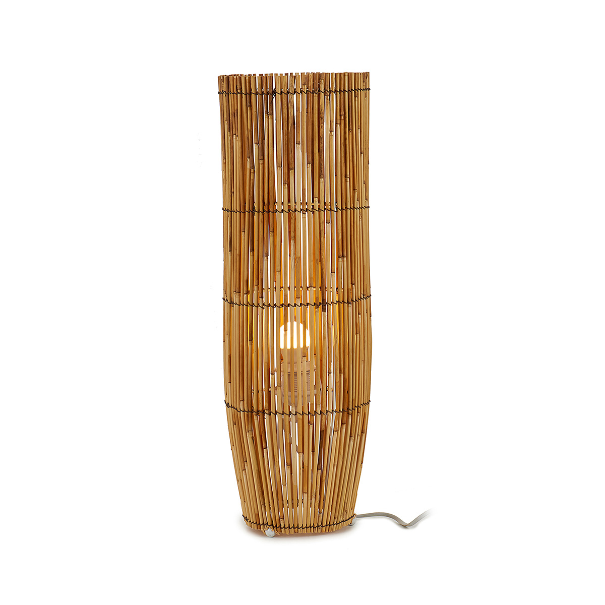 L&aacute;mpara de pie de bamb&uacute; 62cm