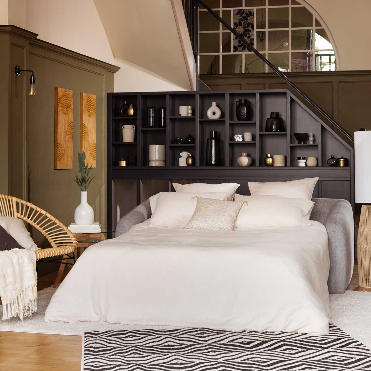 Candeeiro De Ch&atilde;o Aissa Bege Em Corda 130cm