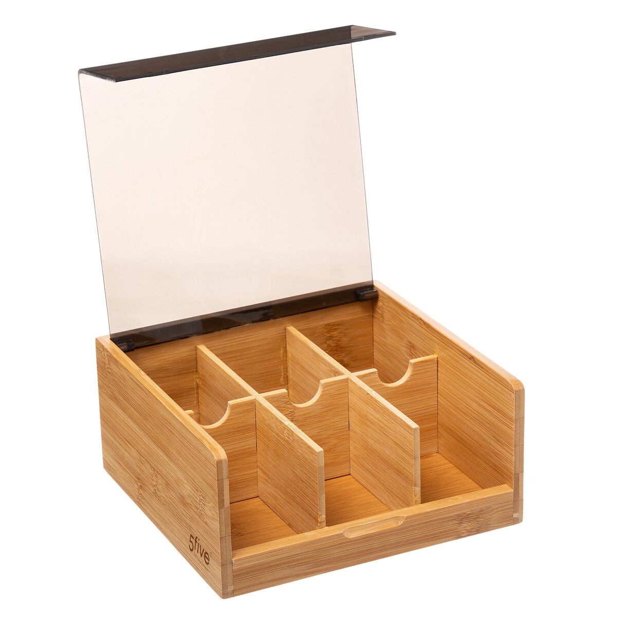 Organizador De T&eacute; Bamb&uacute; 6 Compartimentos