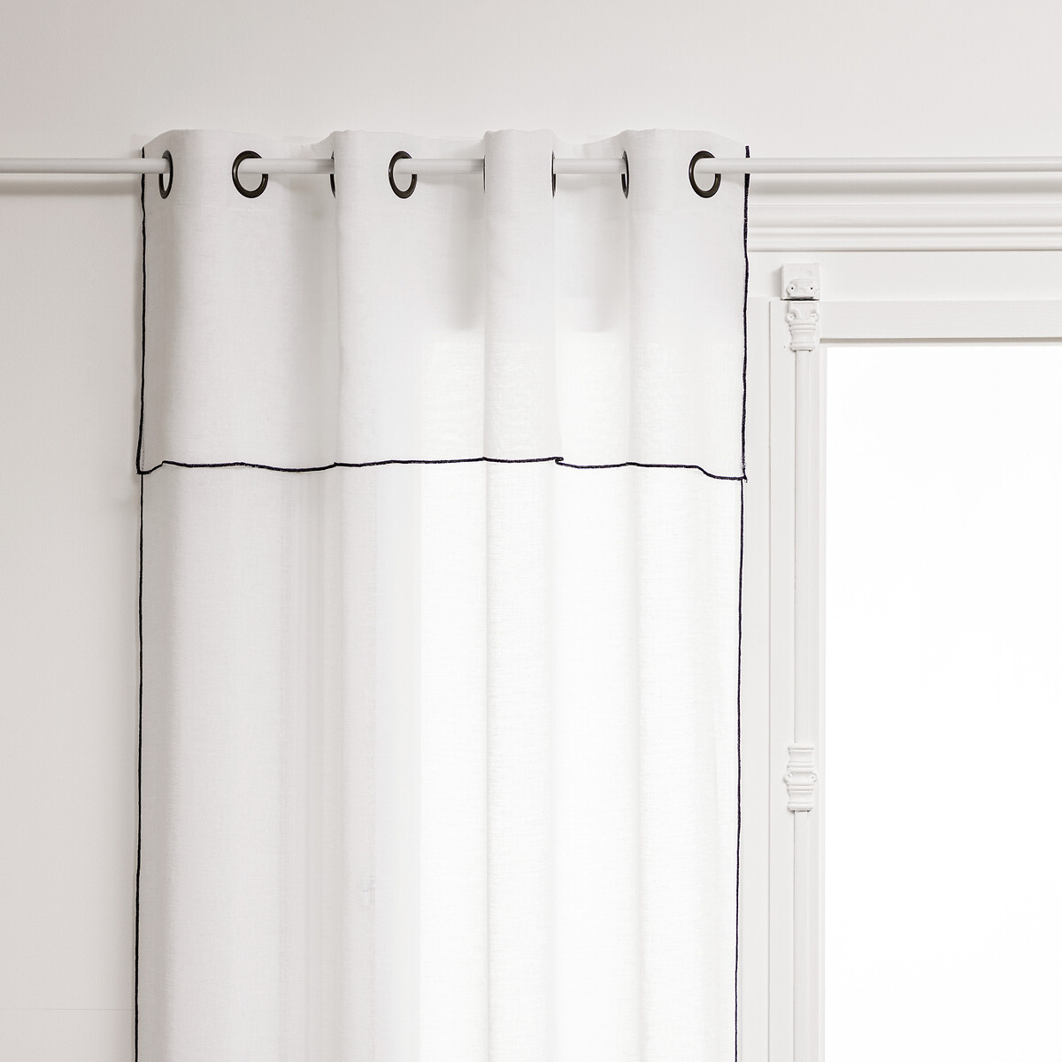 Cortina Fred Blanco Y Rayas Negro 140x240cm 
