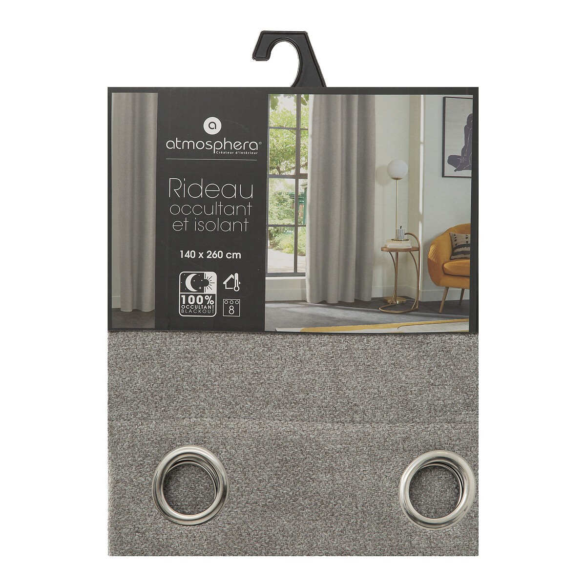 Cortina Isolante/Opaca Cinza 140x260cm