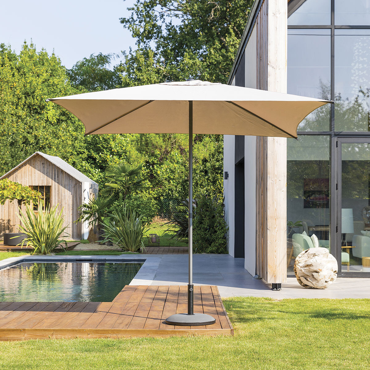 Parasol SOYA gris pardo 2.5x2.5m