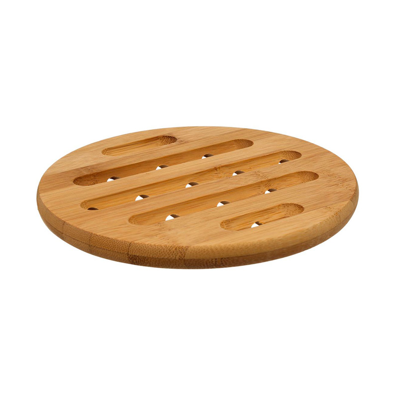 Base Redonda Em Bambu 18cm