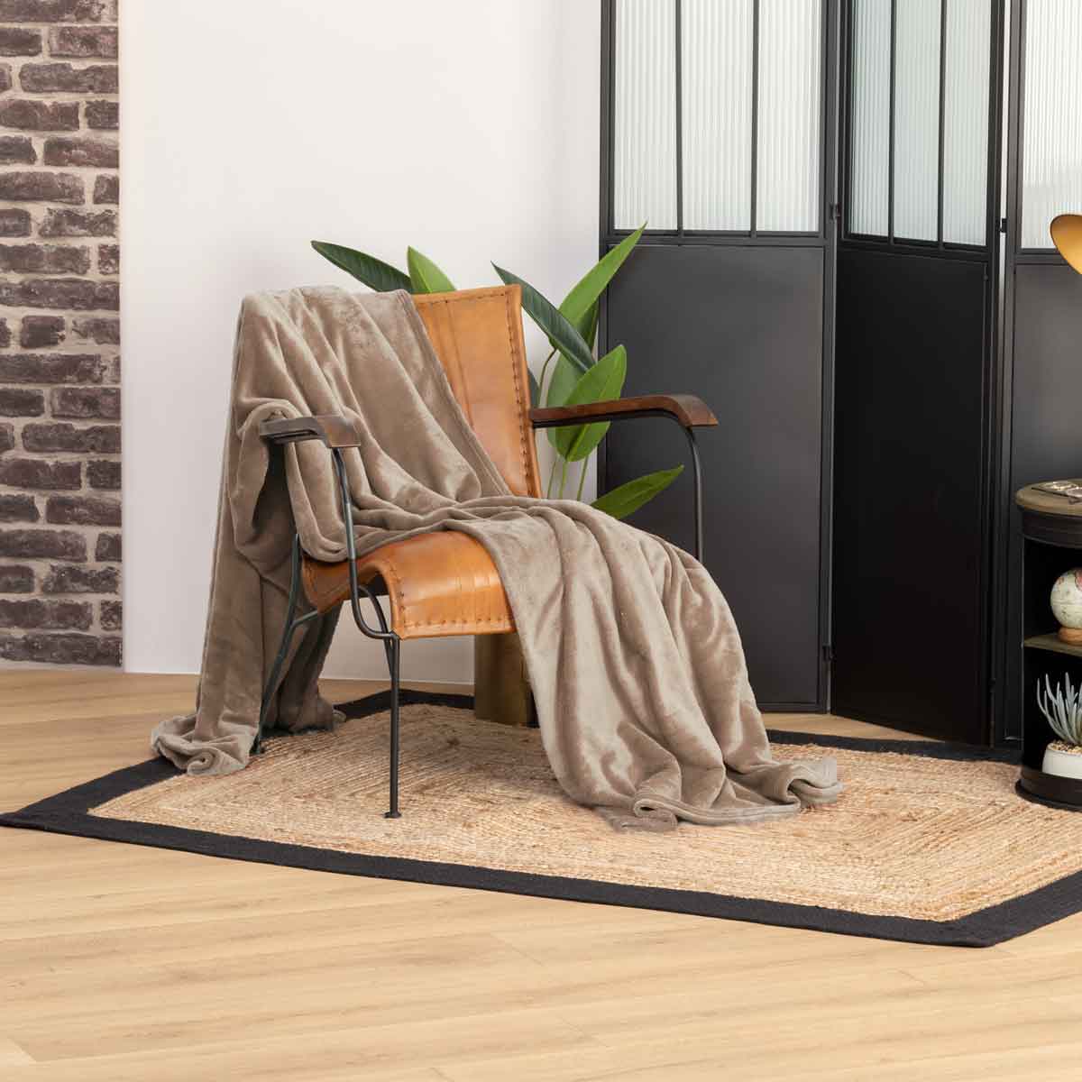 Manta Microfibra Lino 180x230Cm