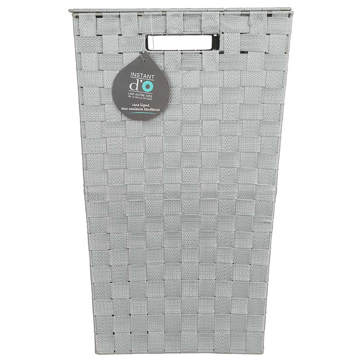 Cesto P/Ropa Sucia Poliéster/Metal Gris 