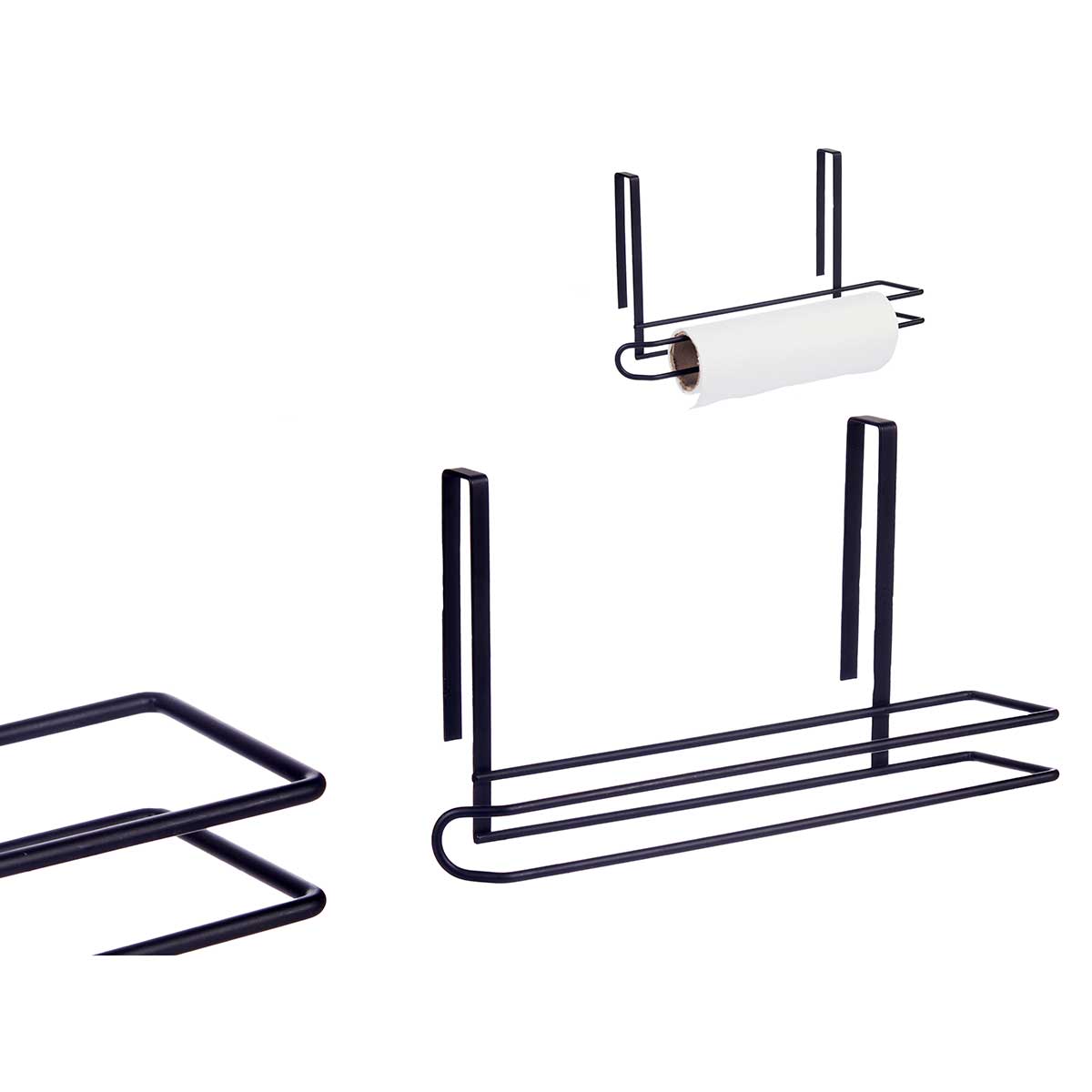 Portarrollos Cocina Negro Metálico 