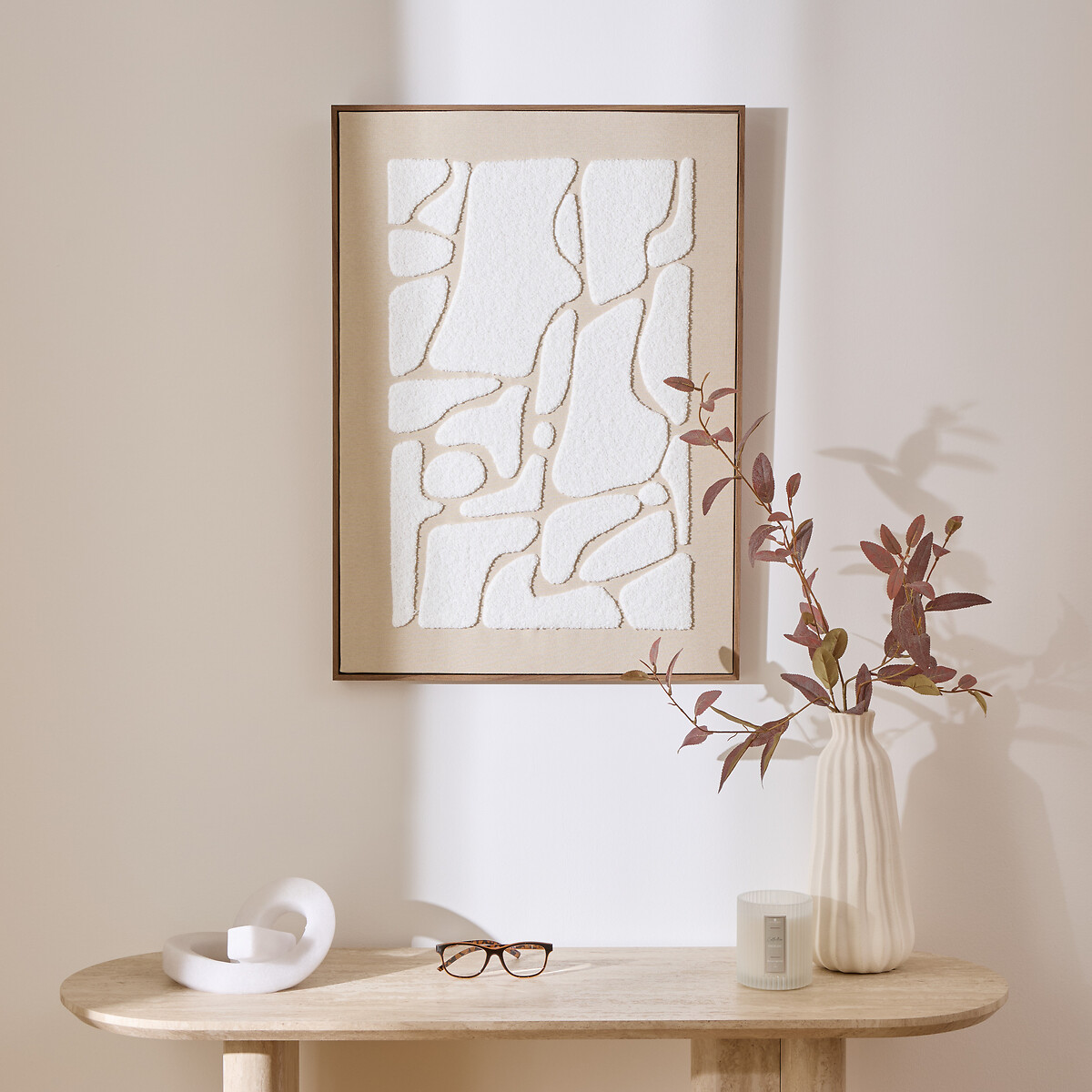 Cuadro decorativo 3D ZIAD beige 70x50cm