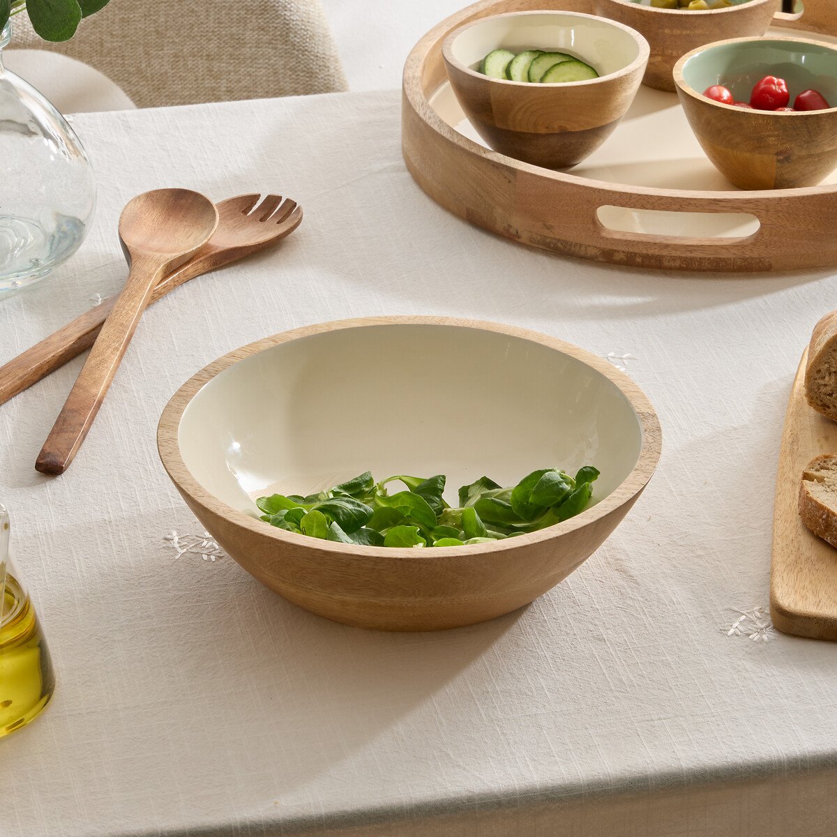 Bowl INAYA blanco de madera de mango 19cm