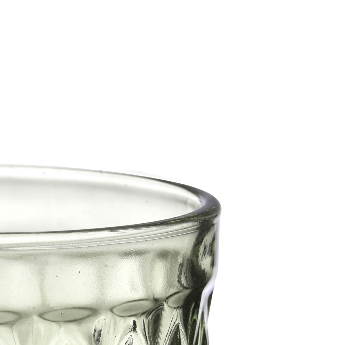 Copa De Agua Diamante Verde De Vidrio 340ml