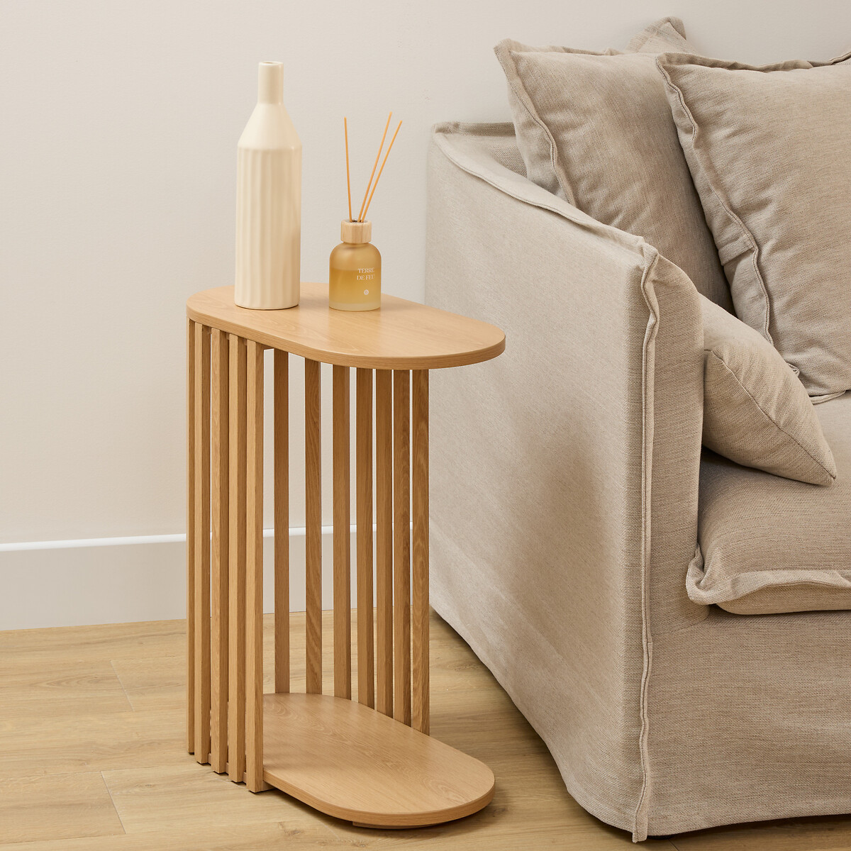 Mueble auxiliar SLAT beige 49,5x26x56cm