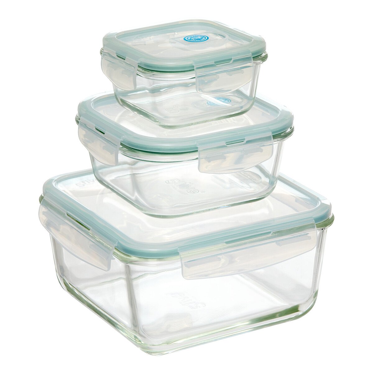 Set de 3 herm&eacute;ticos CLIPEAT de vidrio