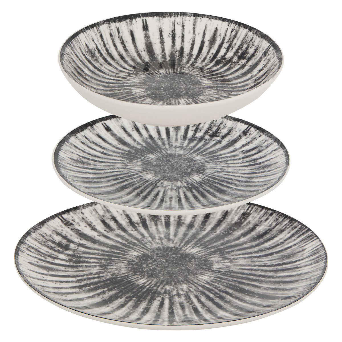 Vajilla de 12 piezas LUCIE gris