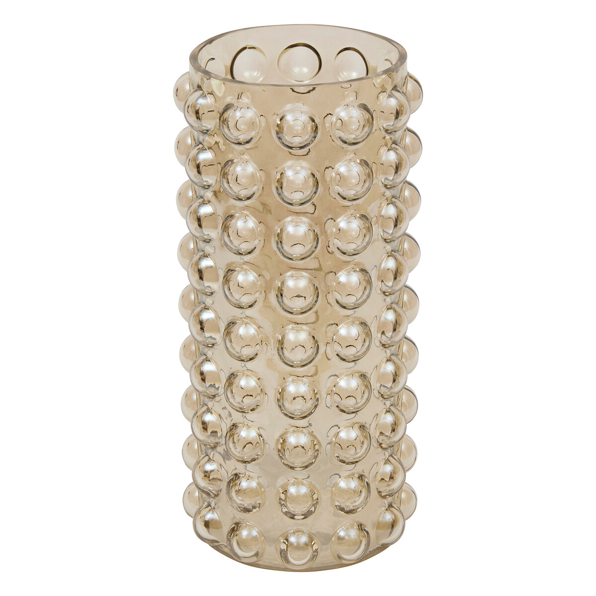 Jarr&oacute;n de vidrio irisdescente con bolas 3D 28cm