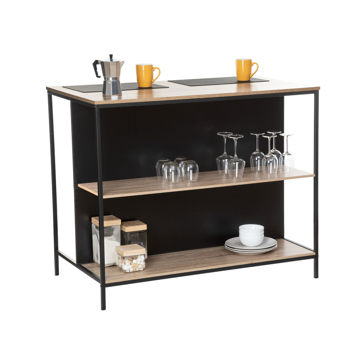 Mueble auxiliar marrón y negro ALIAJ