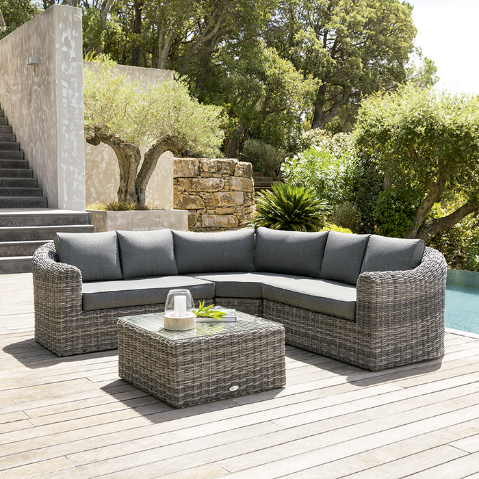 Conjunto De Jardim Moor&eacute;a Terre D'Ombre Em Rattan Sint&eacute;tico