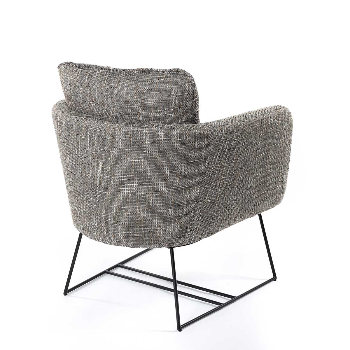 Butaca TIM gris patas met&aacute;licas negras 