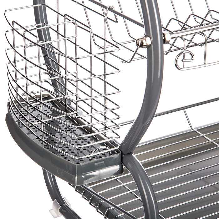 Escurreplatos 2 Niveles Metal/Plástico Gris