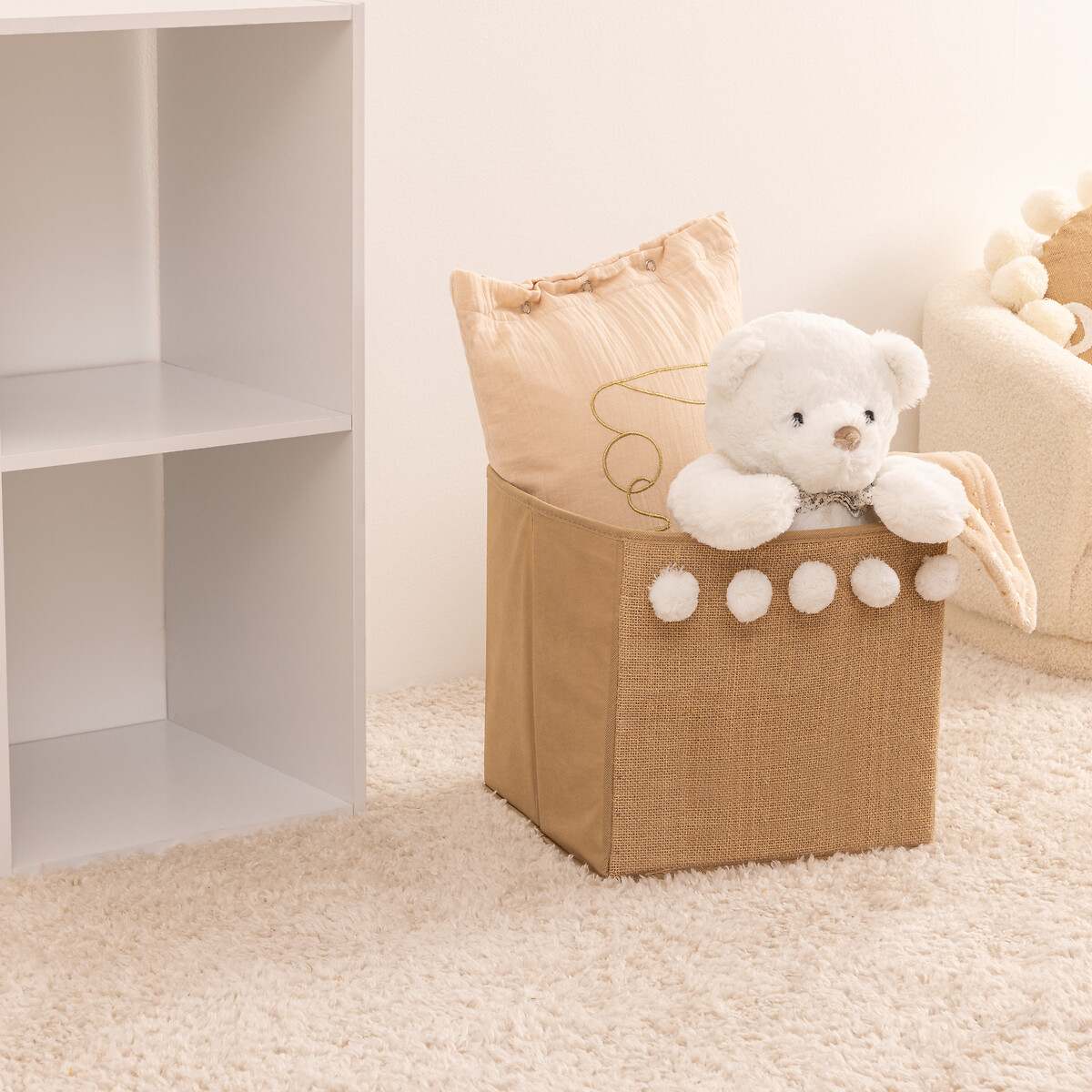 Cubo De Almacenaje C/Pompones 29x29Cm