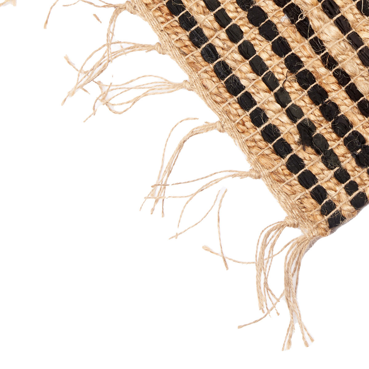 Alfombra de rayas negras 70x140cm