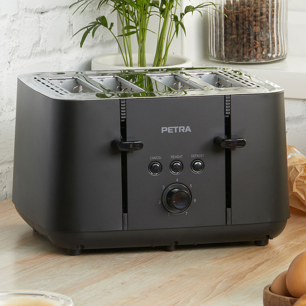 Tostador 4 Ranuras Petra Negro Matte