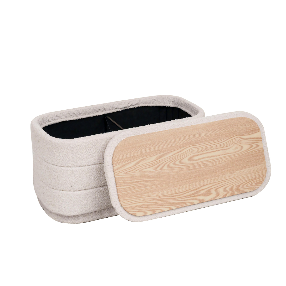 Puf doble/mesa YORK beige 38x76cm