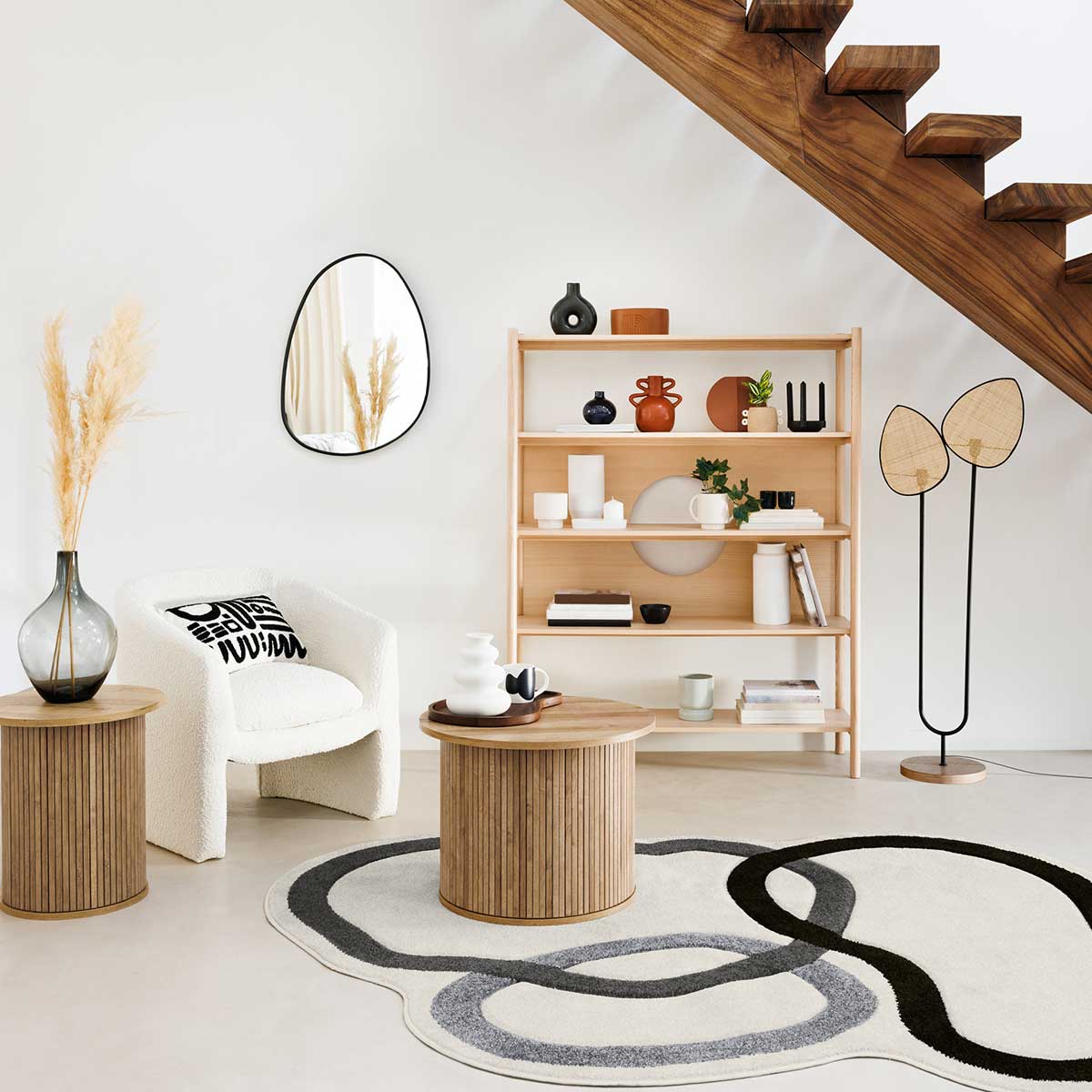 Espejo De Pared Metal Negro 55x1.6x75Cm