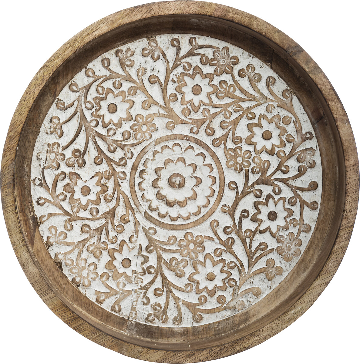 Bandeja Decorativa De Madera 34.5x6Cm