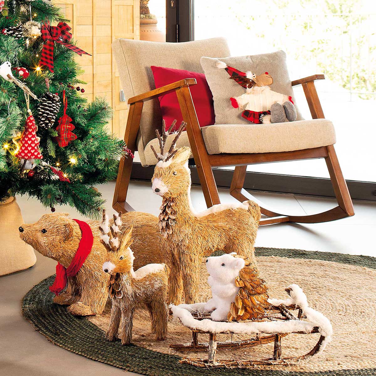 Silla mecedora FRANK Beige 71x88x81Cm