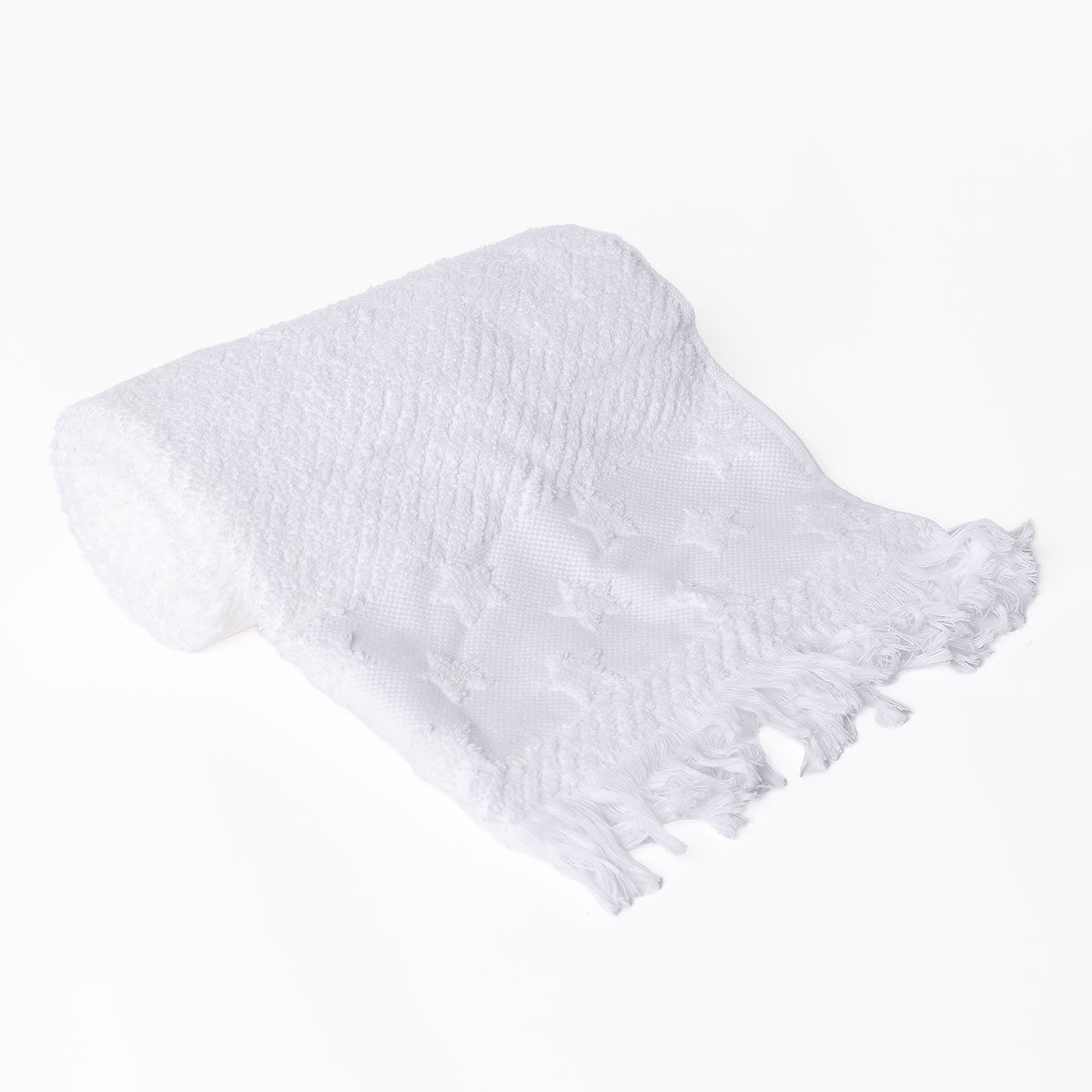 Toalla de mano blanca con estrellas 50x90cm