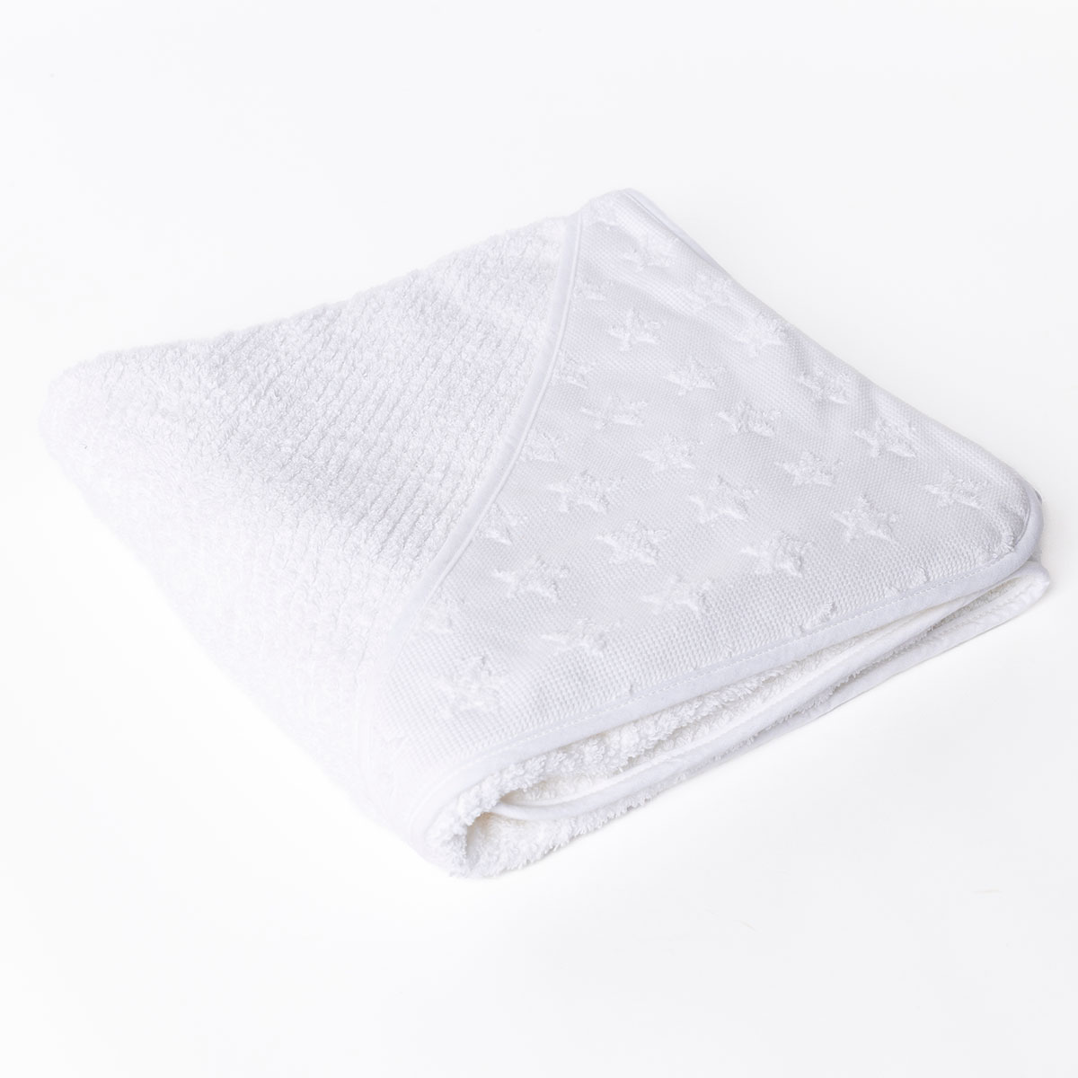 Toalla de ba&ntilde;o con capucha blanca con estrellas