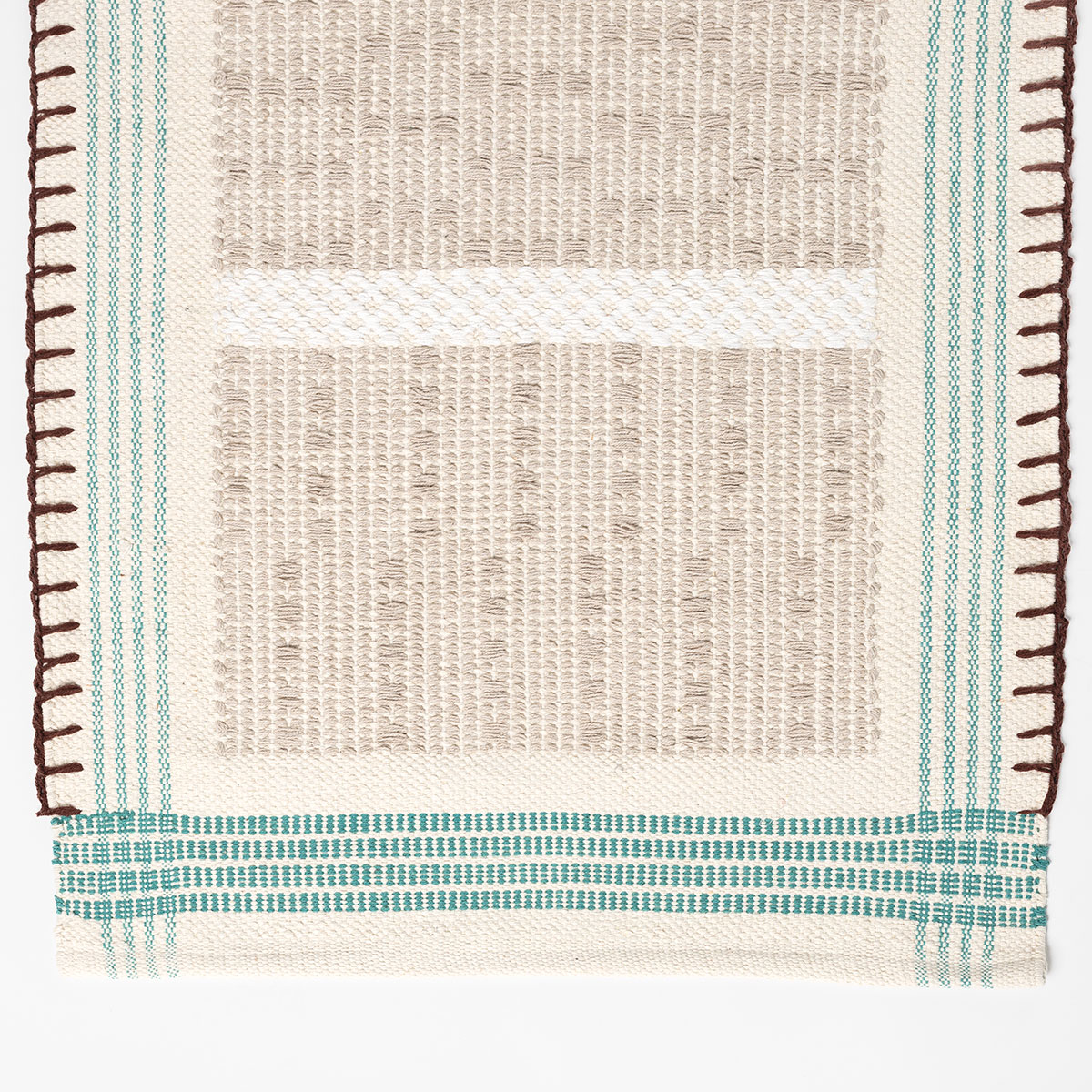 Alfombra WONJA taupe y azul 60x150cm