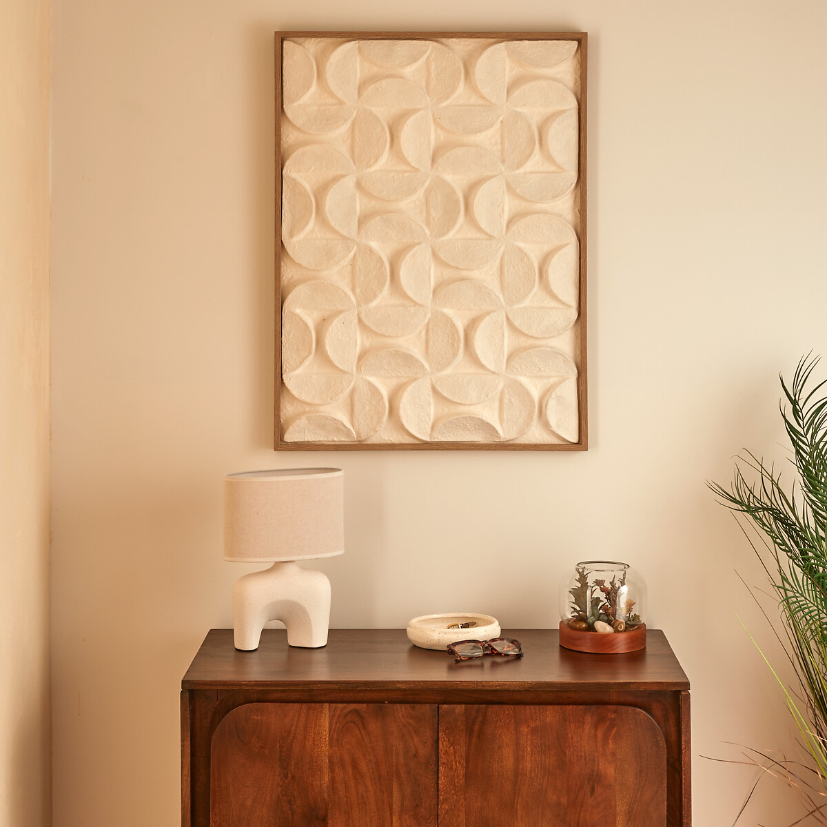 Cuadro decorativo 3D KAILANI blanco 80x60cm